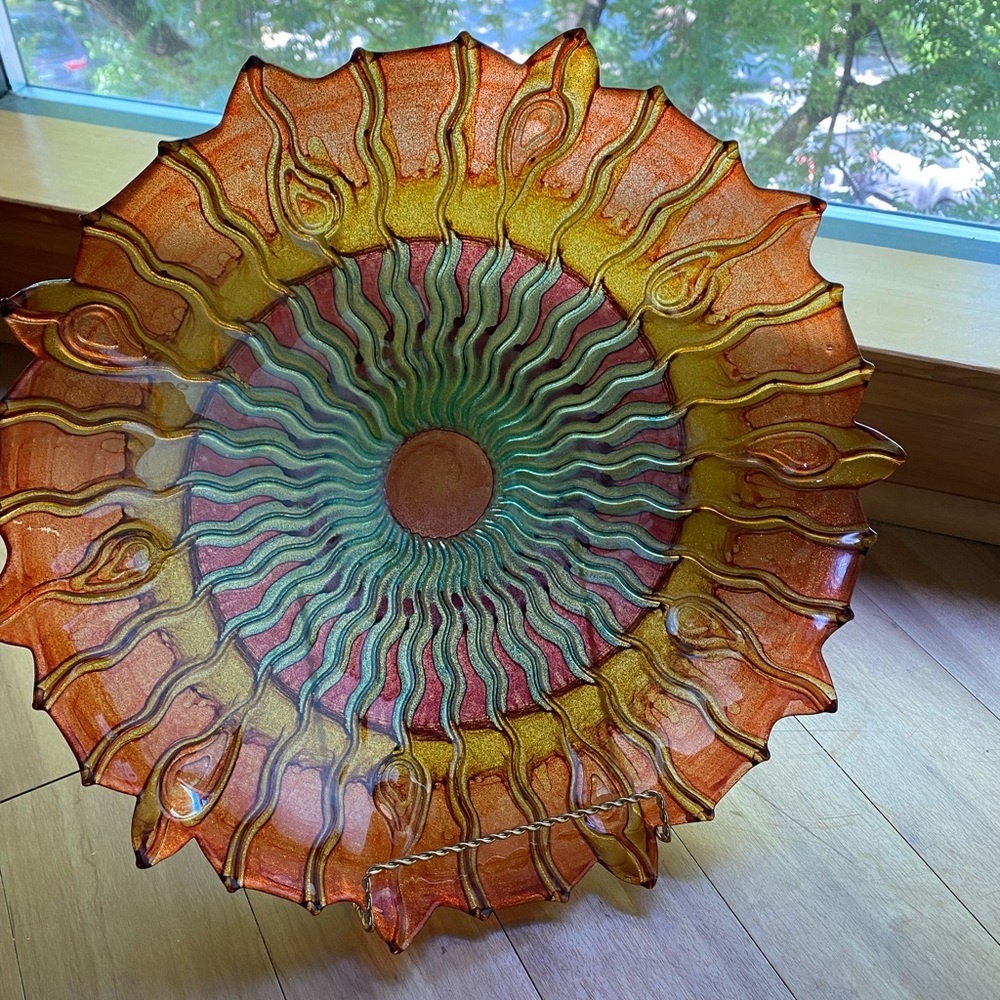 Vintage Italian Glass peacock dish